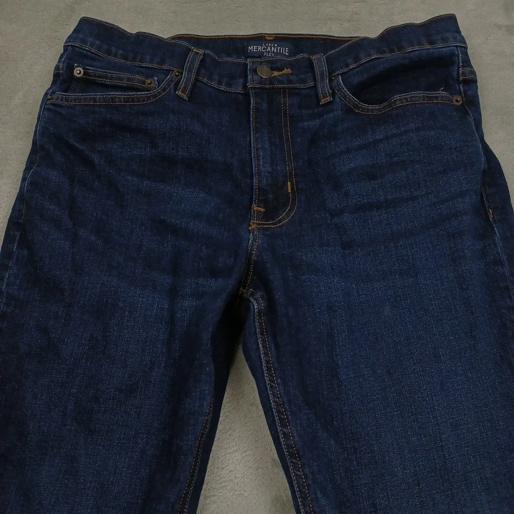 J Crew Pants Mens 33x32 Blue Denim Straight Preppy Casual Pockets